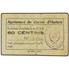 Image 1 : PAPER MONEY OF THE CIVIL WAR: CATALUNYA - 50 Cèntims. S/F. Aj. de LLORENS d´HORTONS. MUY ESCASO. T-1