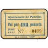 Image 1 : PAPER MONEY OF THE CIVIL WAR: CATALUNYA - 1 Pesseta. Juny 1937. Aj. de PENELLES. (Sucio). AT-1799a; 