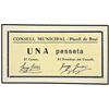 Image 1 : PAPER MONEY OF THE CIVIL WAR: CATALUNYA - 1 Pesseta. S/F. C.M. de PINELL DE BRAI. ESCASO. AT-1838; T