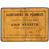Image 1 : PAPER MONEY OF THE CIVIL WAR: CATALUNYA - 1 Pesseta. S/F. Aj. de PLANOLES. (Pliegue central reparado