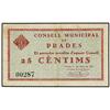 Image 1 : PAPER MONEY OF THE CIVIL WAR: CATALUNYA - 25 Cèntims. 1 Maig 1937. C.M. de PRADES. MUY ESCASO. AT-19
