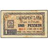 Image 1 : PAPER MONEY OF THE CIVIL WAR: CATALUNYA - Lote 2 billetes 50 Cèntims y 1 Pesseta. S/F. Aj. de LA RIB