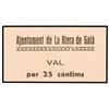 Image 1 : PAPER MONEY OF THE CIVIL WAR: CATALUNYA - 25 Cèntims. S/F. Aj. de LA RIERA DE GAIÀ. Cartulina. ESCAS