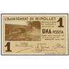 Image 1 : PAPER MONEY OF THE CIVIL WAR: CATALUNYA - 1 Pesseta. Juliol 1937. Aj. de RIPOLLET. AT-2141; T-2478. 
