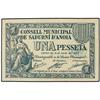 Image 1 : PAPER MONEY OF THE CIVIL WAR: CATALUNYA - 1 Pesseta. 15 Juliol 1937. C.M. de SADURNÍ D´ANOIA. ESCASO