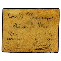 PAPER MONEY OF THE CIVIL WAR: CATALUNYA - 1 Pesseta. 11 Setembre 1937. C.M. de SELVA DE MAR. Pergami