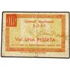 Image 1 : PAPER MONEY OF THE CIVIL WAR: CATALUNYA - 1 Pesseta. Emissió 1937. C.M. de SORT. (Roturas en pliegue