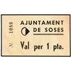 Image 1 : PAPER MONEY OF THE CIVIL WAR: CATALUNYA - 1 Pesseta. S/F. Aj. de SOSES. (Algo sucio). AT- No cat.; T