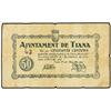 Image 1 : PAPER MONEY OF THE CIVIL WAR: CATALUNYA - 50 Cèntims. 1 Maig 1937. Aj. de TIANA. (Pequeñas roturas).