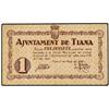 Image 1 : PAPER MONEY OF THE CIVIL WAR: CATALUNYA - 1 Pesseta. 1 Maig 1937. Aj. de TIANA. AT-2463; T-2854. MBC