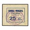Image 1 : PAPER MONEY OF THE CIVIL WAR: CATALUNYA - 25 Cèntims. S/F. C.M. de VALLMOLL. (Leves manchitas). RARO