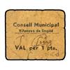 Image 1 : PAPER MONEY OF THE CIVIL WAR: CATALUNYA - 1 Pesseta. S/F. C.M. VILANOVA DE SEGRIÀ. Accent agut a Seg