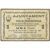 Image 1 : PAPER MONEY OF THE CIVIL WAR: CATALUNYA - 1 Pesseta. 21 d´Abril 1937. Aj. de VILA-RODONA. (Restos de