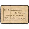 Image 1 : PAPER MONEY OF THE CIVIL WAR: ANDALUCÍA - 25 Céntimos. S/F. Ay. de MARTOS (Jaén). Mont-889c. MBC. 