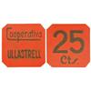 Image 1 : COOPERATIVE  AND ADVERTISING TOKENS - 25 Cèntims. Guerra Civil. COOPERATIVA ULLASTRELL. Celuloide ro