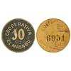 Image 1 : COOPERATIVE  AND ADVERTISING TOKENS - 10 Céntimos. Guerra Civil. COOP. ´EL MASNOU´. MASNOU. Cartón. 