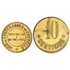 Image 1 : COOPERATIVE  AND ADVERTISING TOKENS - Lote 2 fichas 5 y 10 Céntimos. Guerra Civil. Latón. Ø 25 y 30 