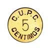 Image 1 : COOPERATIVE  AND ADVERTISING TOKENS - 5 Céntimos. Guerra Civil. COMITÉ UNIFICAT PARTITS CARDONA. CAR