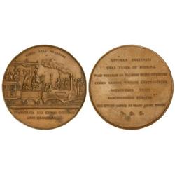 SPANISH MEDALS - Ferrocarril. 1848. MATARÓ/BARCELONA. Anv.: Tren pasando delante de las autoridades.