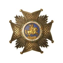 SPANISH DECORATIONS - Placa de la Orden de San Hermenegildo. Metal plateado, dorado y esmalte. Ø 74 