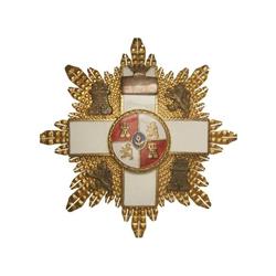 SPANISH DECORATIONS - Placa de la Cruz de la Orden del Mérito Militar. 3ª Clase. (1938-1975). Metal 