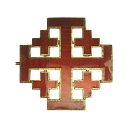 SPANISH DECORATIONS - Placa del Orden Militar del Santo Sepulcro. Metal dorado y esmaltes. Ø 47x47 m