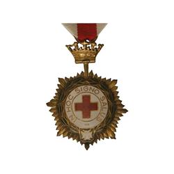 SPANISH DECORATIONS - Medalla de 1ª Clase Cruz Roja Española. (1939-1975). Metal dorado y esmaltes. 