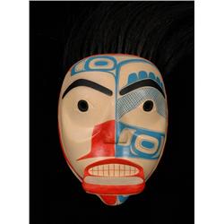  Haida Portrait Mask  (Wealthy Woman) Carved by Gene Brabant - A Study of an Old Kaigani Haida Mask 