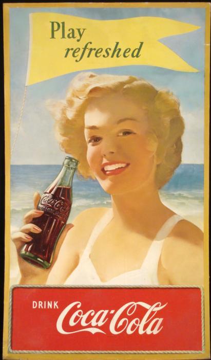 コカコーラB2ポスター PLAY REFRESHED Coke Vintage Original Poster Play Refreshed Coca-Cola