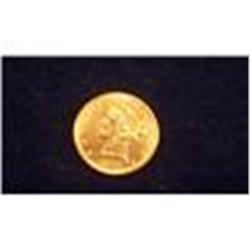 1886 Gold $5 Liberty Coin, XF/AU