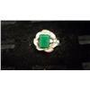 Image 1 : 2 Carats Emerald & Diamond Ladies Ring, 14K Gold 7.1 Gr
