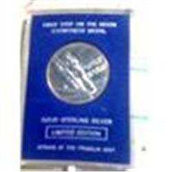 First Steps on the Moon Solid Sterling Silver Coin, Ltd Edtion