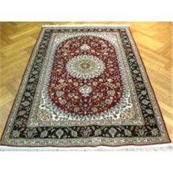 Fine 4'x6' Oriental Tabriz, Wool & Silk Blend, 400 knots per sq. inch