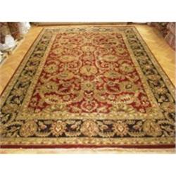 Fine 9'x12' Handmade Oriental Isfahan, Wool & Silk, 400 Knots Per Sq. Inch