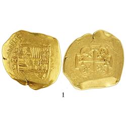 Mexico, cob 8 escudos, 1711J, with rare style of cross for date, from the 1715 Fleet.