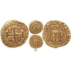 Lima, Peru, cob 2 escudos, 1710H, from the 1715 Fleet, encapsulated PCGS MS-62, rare.