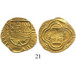 Bogota, Colombia, cob 2 escudos, Philip IV, assayer A, from the "Mesuno hoard" (ca. 1636).