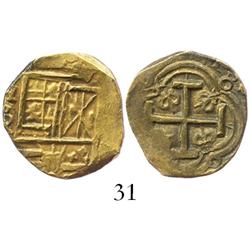 Bogota, Colombia, cob 2 escudos, Charles II, assayer not visible.