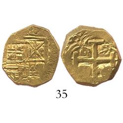 Bogota, Colombia, cob 2 escudos, 1689/8, from the 1715 Fleet, rare.
