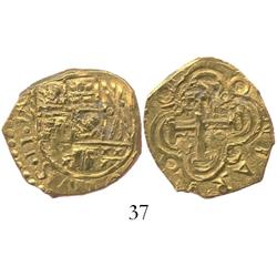 Bogota, Colombia, cob 2 escudos, posthumous Charles II, huge flan, from the 1715 Fleet.