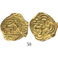Bogota, Colombia, cob 2 escudos, posthumous Charles II, from the 1715 Fleet.