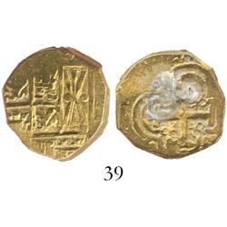 Bogota, Colombia, cob 2 escudos, posthumous Charles II, from the 1715 Fleet.