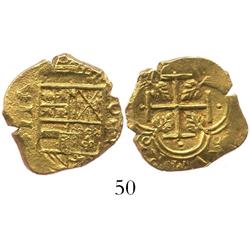 Cartagena, Colombia, cob 2 escudos, Philip IV, assayer E (1634).