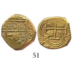 Cartagena, Colombia, cob 2 escudos, Philip IV, assayer E (1634).