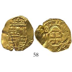 Seville, Spain, cob 2 escudos, (16)15/4D, rare (unlisted) overdate.