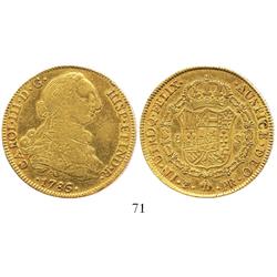 Potosi, Bolivia, bust 8 escudos, Charles III, 1786/5PR.