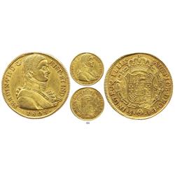 Santiago, Chile, bust 8 escudos, Ferdinand VII ("admiral's bust"), 1808FJ.
