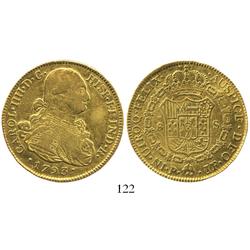 Popayan, Colombia, bust 8 escudos, Charles IV, 1793JF.