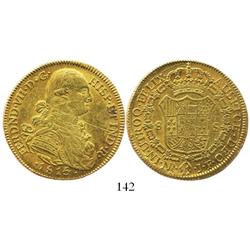 Bogota, Colombia, bust 8 escudos, Ferdinand VII (bust of Charles IV), 1815/4JF.
