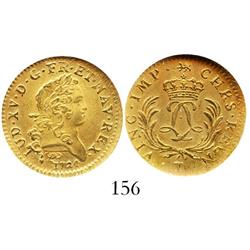 France (Nantes mint), louis d'or, 1724-T, encapsulated NGC MS-61, from the Chameau (1725).